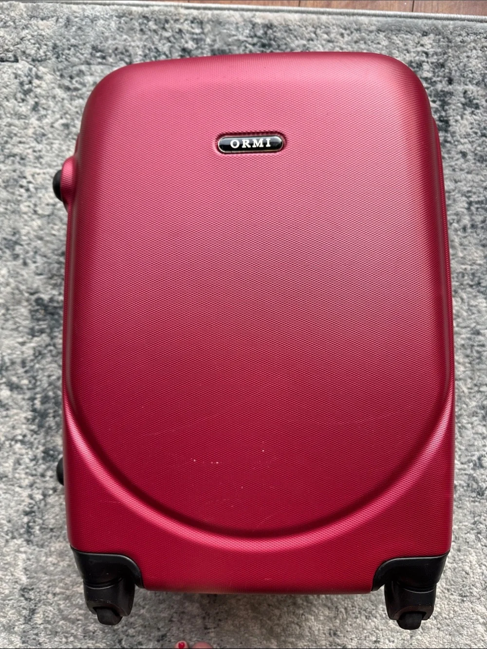 Red Hard-Shell Rolling Camera Case
